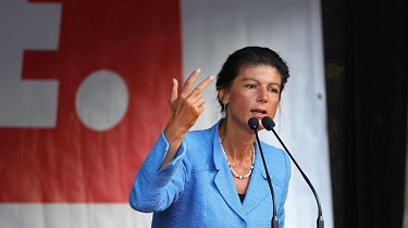 Sahra Wagenkmecht in einer Thüringer Wahlveranstalltung im Sommer 2021.